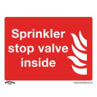 Sealey Self Adhesive Vinyl Sprinkler Stop Valve Sign Pack of 10