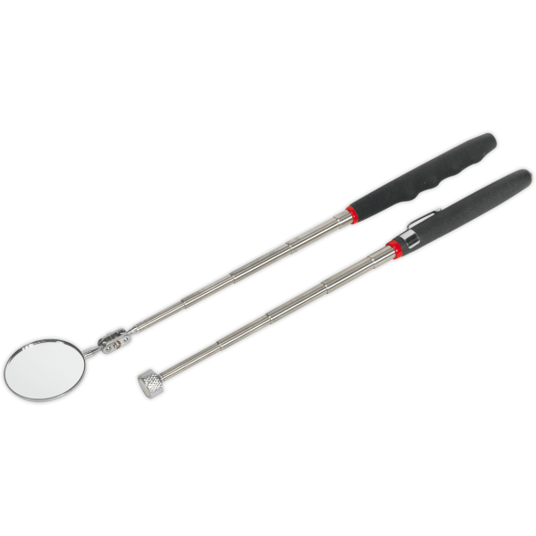Siegen 2 Piece Telescopic Magnetic Pick Up Tool and Inspection Mirror Set