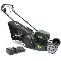 Webb Webb 43cm (17") Self Propelled Cordless 40V Rear Roller Rotary Lawnmower with 2 x 4Ah Batteries & Charger