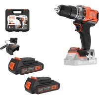 Black and Decker BCD383 18v Cordless Combi Drill 2 x 1.5ah Li-ion Battery Charger Case
