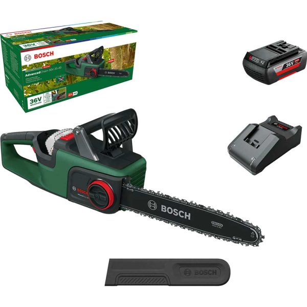 Bosch ADVANCEDCHAIN 36V-35 36v Cordless Chainsaw 350mm 1 x 2ah Li-ion Battery Charger