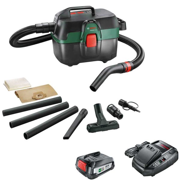 Bosch ADVANCEDVAC 18V-8 P4A 18v Cordless Portable Wet and Dry Vacuum Cleaner 8L 1 x 2.5ah Li-ion Battery Charger No Case