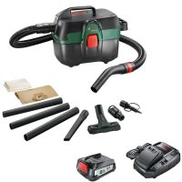 Bosch ADVANCEDVAC 18V-8 P4A 18v Cordless Portable Wet and Dry Vacuum Cleaner 8L 1 x 2.5ah Li-ion Battery Charger No Case