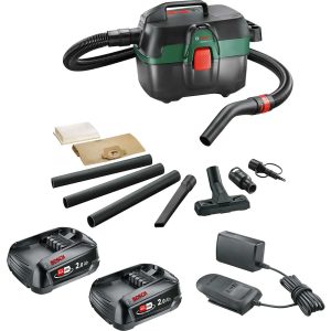 Bosch ADVANCEDVAC 18V-8 P4A 18v Cordless Portable Wet and Dry Vacuum Cleaner 8L 2 x 2ah Li-ion Battery Charger No Case