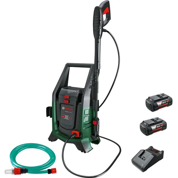 Bosch UNIVERSALAQUATAK 36V-100 36v Cordless Pressure Washer and Priming Kit 2 x 4ah Li-ion Battery Charger