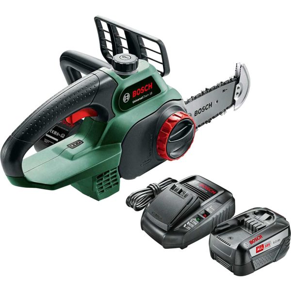 Bosch UNIVERSALCHAIN P4A 18v Cordless Chainsaw 200mm 1 x 6ah Li-ion Battery Charger