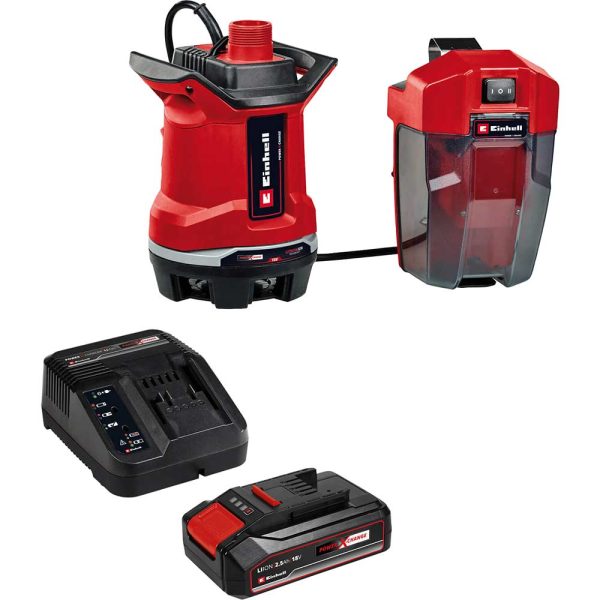 Einhell GE-DP 18/25 Li 18v Cordless Dirty Water Pump 7500 l/h 1 x 2.5ah li-ion Battery Charger