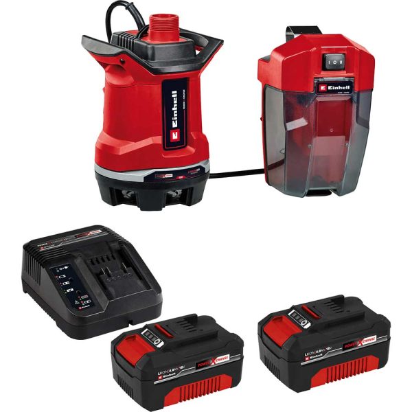 Einhell GE-DP 18/25 Li 18v Cordless Dirty Water Pump 7500 l/h 2 x 4ah Li-ion Battery Charger