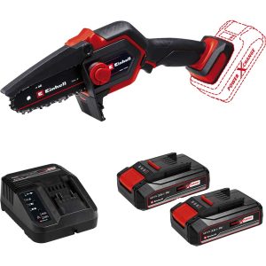 Einhell GE-PS 18/15 Li BL 18v Cordless Mini Pruning Chainsaw 130mm 2 x 2.5ah Li-ion Battery Charger
