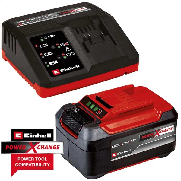Einhell Genuine PXC 18v Cordless Slim Plus Li-ion Battery 5.2ah and Charger
