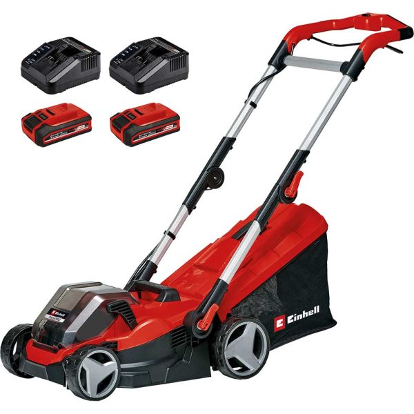 Einhell RASARRO 36/34 36v Cordless Rotary Lawnmower 340mm 2 x 3ah Li-ion Twin or Dual Battery Charger