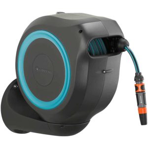 Gardena Wall Mounted Automatic Narrow Hose Roll Up Retractable Hose Reel 3/8" / 11mm 20m