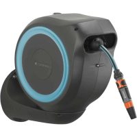 Gardena Wall Mounted Automatic Narrow Hose Roll Up Retractable Hose Reel