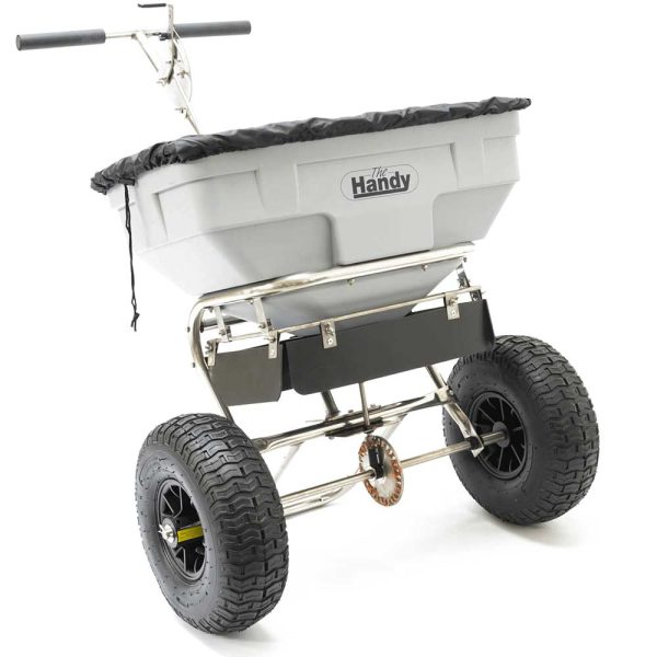 Handy THSSALT Stainless Steel Push Feed, Grass and Salt Broadcast Spreader 57kg
