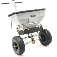Handy THSSALT Stainless Steel Push Feed, Grass and Salt Broadcast Spreader 57kg