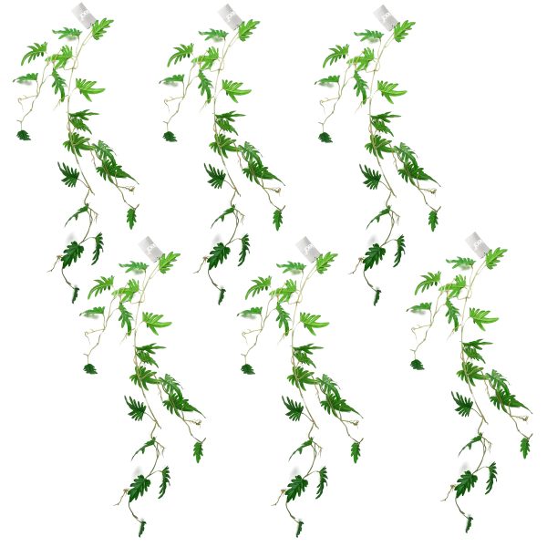 Leaf Design 6 x 100cm Artificial Hanging Trailing Philodendron Small Leaf Plant