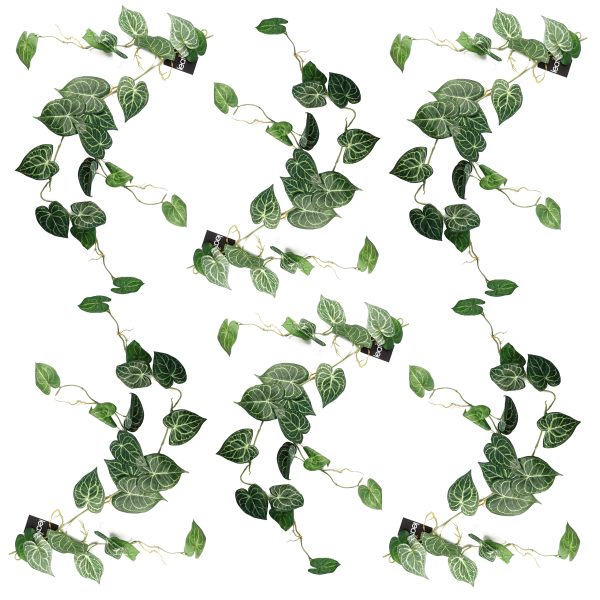 Leaf Design 6 x 100cm Artificial Hanging Trailing Rounded Ivy Plant