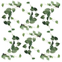 Leaf Design 6 x 100cm Artificial Hanging Trailing Rounded Ivy Plant