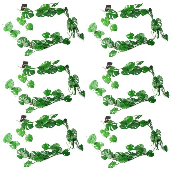 Leaf Design 6 x 180cm Artificial Hanging Trailing Monstera Plant