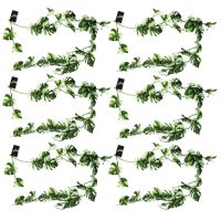 Leaf Design 6 x 180cm Artificial Hanging Trailing Variegated Monstera Plant