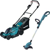 Makita 18v LXT Cordless Rotary Lawnmower and Grass Trimmer Kit