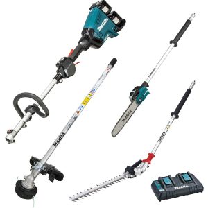 Makita DUX60 Twin 18v LXT Cordless Brushless Split Shaft Garden Multi Tool Set 2 x 6ah Li-ion Battery Charger