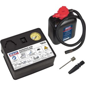 Sealey 12v Tyre Inflator and Emergency Puncture Repair Sealant Kit
