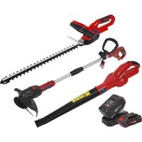 Sealey CP20V 20v Cordless 3 Piece Garden Power Tool Kit 1 x 2ah & 1 x 4ah Li-ion Battery Charger