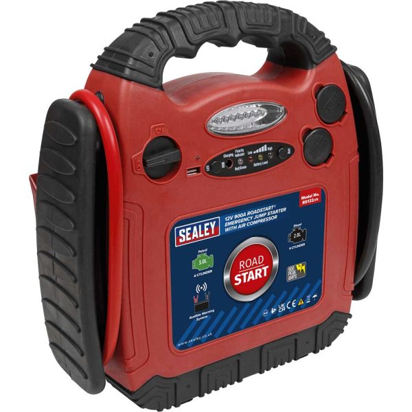Sealey RS132 RoadStart Emergency Jump Starter, Power Pack and Compressor Pump