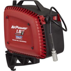 Sealey SAC15WM Wall Mount Oil Free Air Compressor and Hose Reel