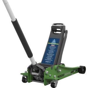 Sealey Trolley Jack Low Entry with Rocket Lift 3 Tonne Hi Vis Green