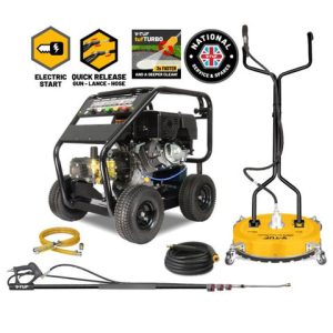 V-TUF V-TUF TORRENT3RGB Industrial 15HP Gearbox Driven Petrol Pressure Washer Kit - 4000psi (275.7Bar) - Electric Key Start - Property Cleaning Kit