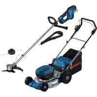 Bosch Professional 18v Cordless Brushless Rotary Lawnmower and Brush Cutter Kit