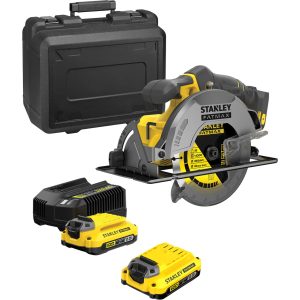 Stanley Fatmax V20 SFMCS500 18v Cordless Circular Saw 165mm 2 x 2ah Li-ion Battery Charger Case
