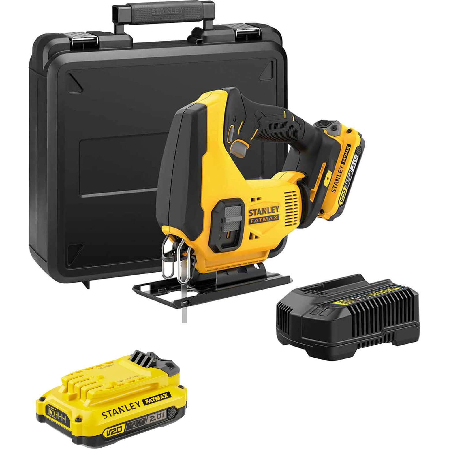 Stanley Fatmax V20 SFMCS600 18v Cordless Jigsaw 2 x 2ah Li-ion Battery Charger Case