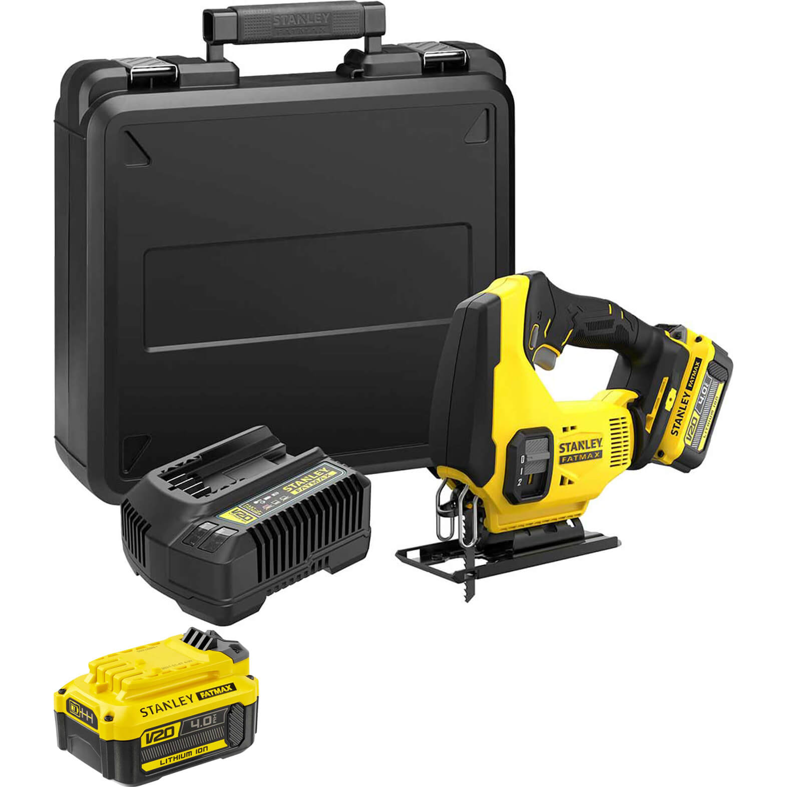 Stanley Fatmax V20 SFMCS600 18v Cordless Jigsaw 2 x 4ah Li-ion Battery Charger Case