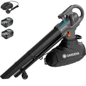 Gardena POWERJETCOLLECT P4A 18v Cordless Garden Leaf Blower and Vacuum 2 x 4ah Li-ion Charger
