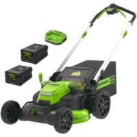 Greenworks GD60LM61 60v Cordless Brushless Self Propelled Lawnmower 610mm 2 x 4ah Li-ion Battery Charger