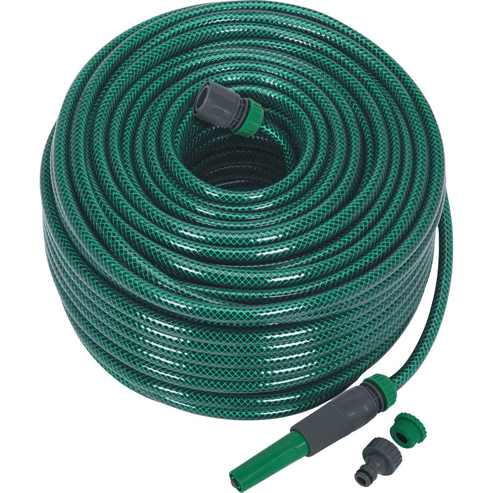Sealey Garden Hose Pipe with Fittings 1/2" / 12.5mm 80m Green