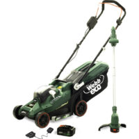 Webb 20v Cordless Lawnmower and Grass Trimmer Garden Power Tool Kit 1 x 4ah Li-ion Battery Charger