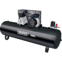 Draper DA200/369S Stationary Belt Driven Air Compressor 200 Litre 240v