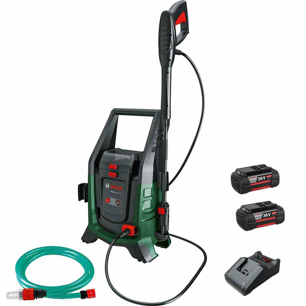 Bosch UNIVERSALAQUATAK 36V-100 36v Cordless Pressure Washer and Priming Kit 2 x 6ah Li-ion Battery Charger