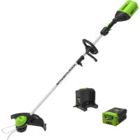 Greenworks GD60LT 60v Cordless Brushless Grass Trimmer 350mm 1 x 2ah Li-ion Battery Charger