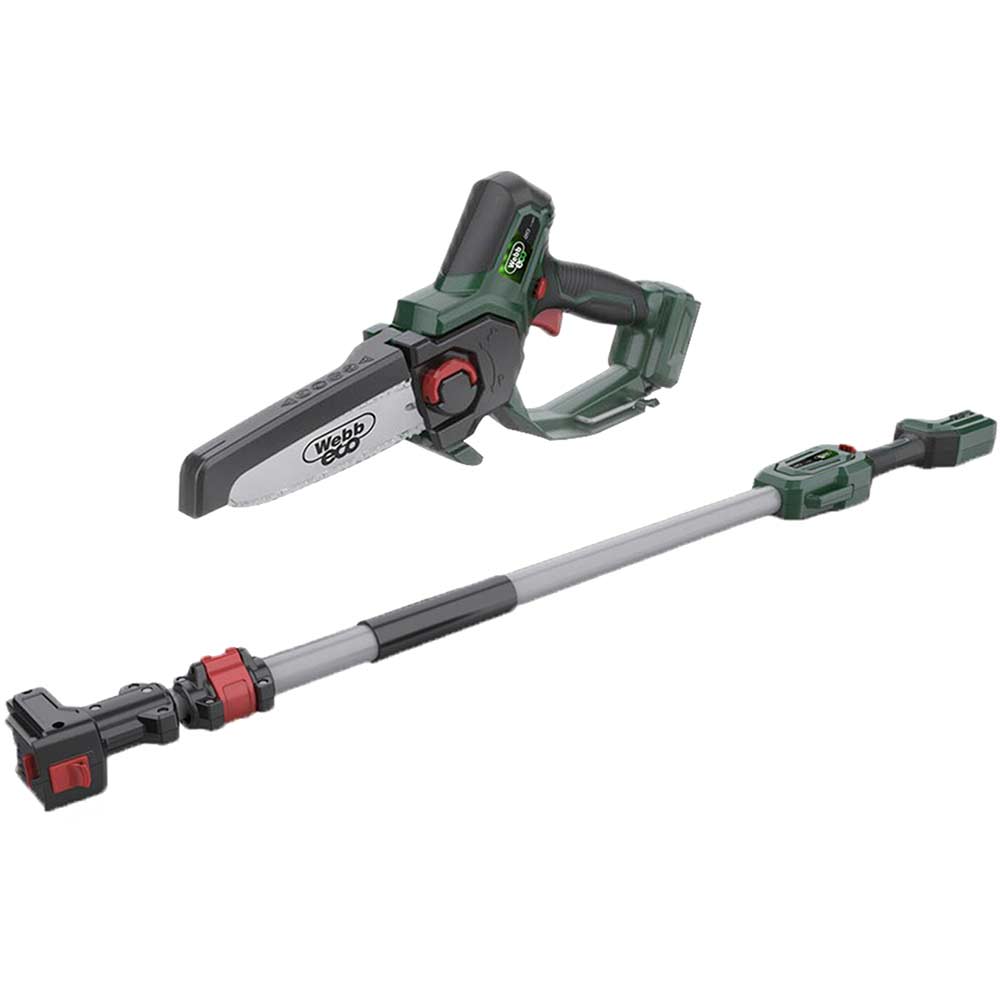 Webb Eco WEV20EXTPS 20v Cordless Pruning Saw 150mm with Extension Pole No Batteries No Battery Charger